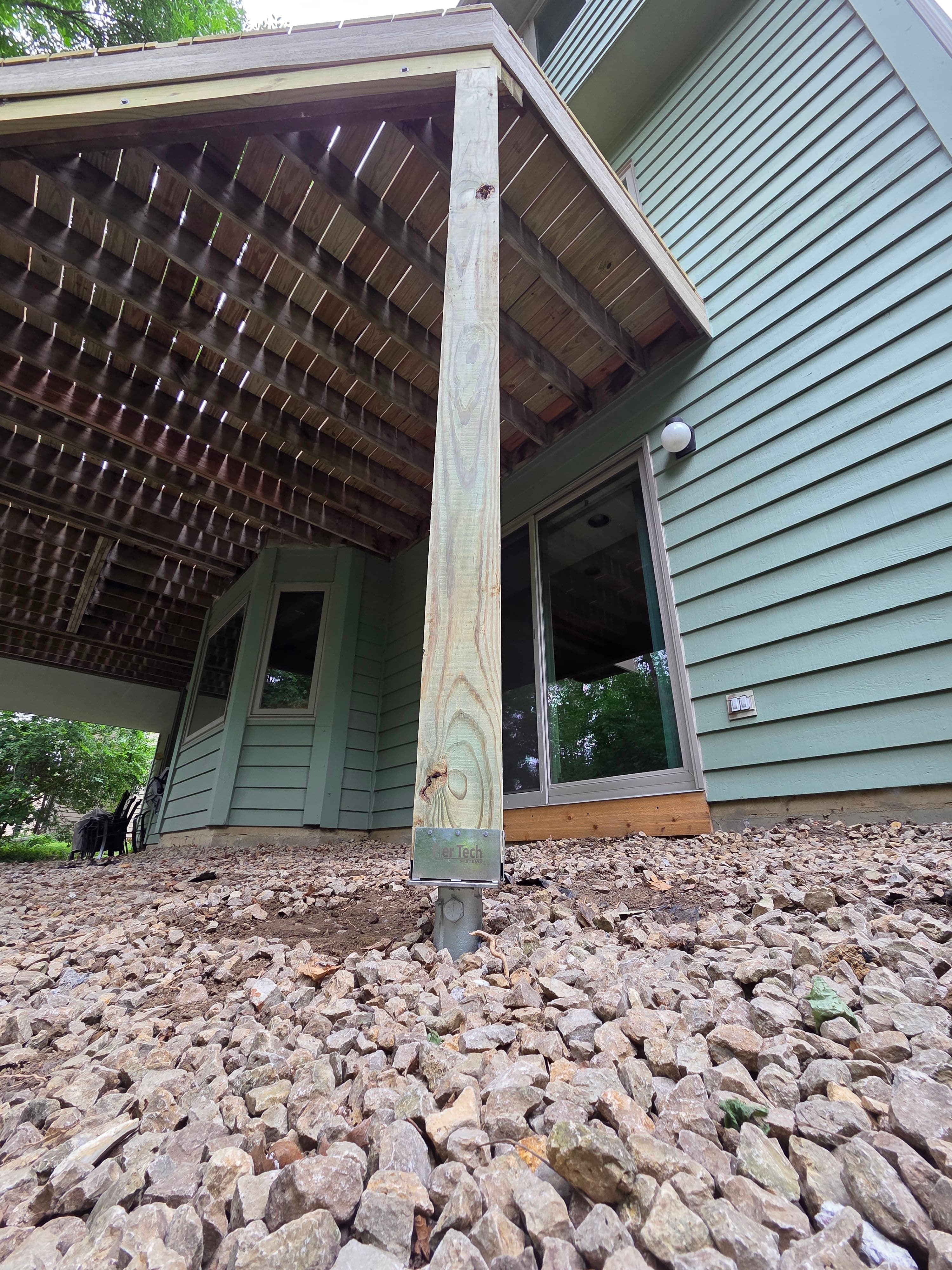 Project Sinking Deck Footings Fixed with Helical Piers in Lakeville image
