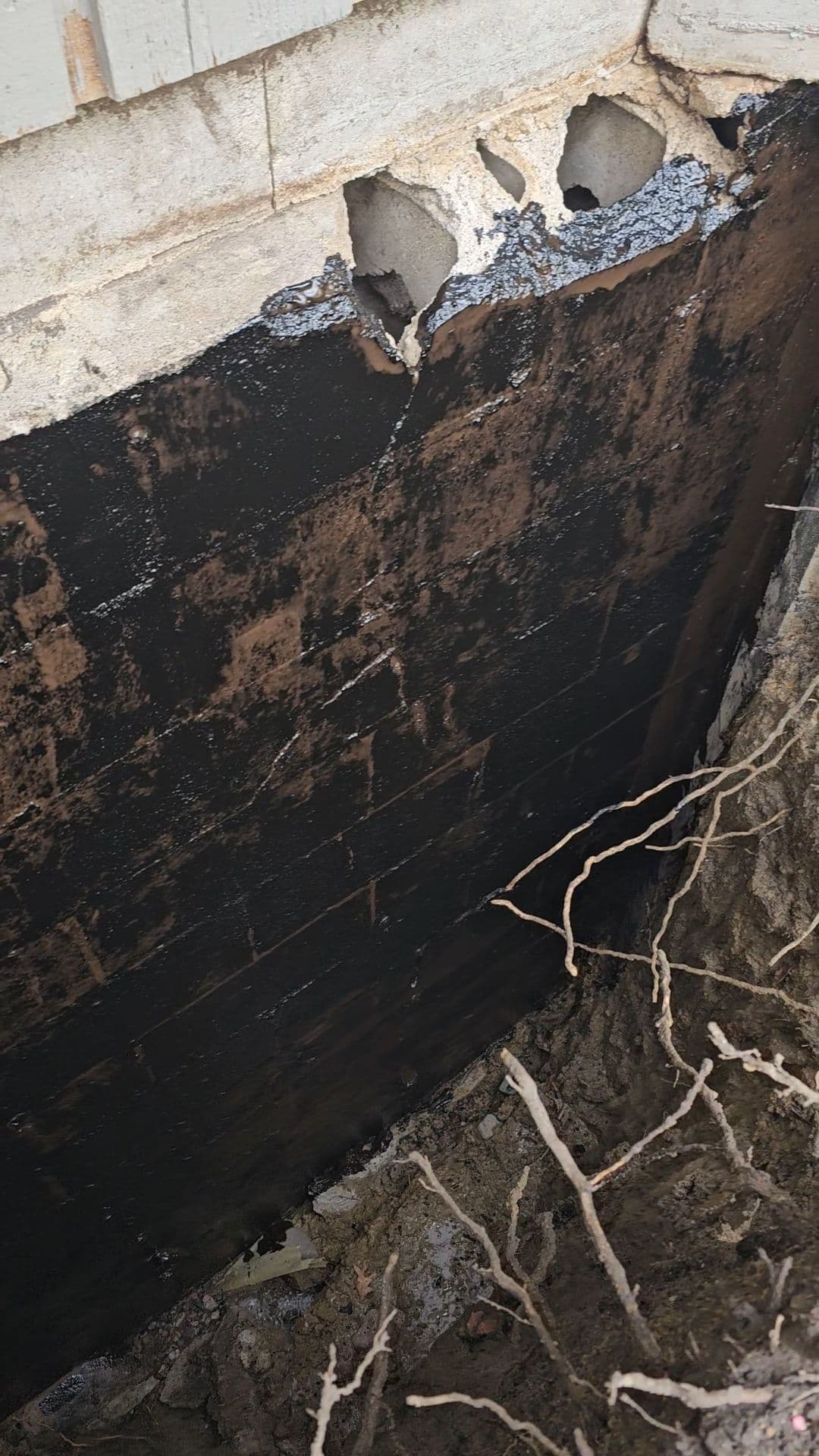 Gallery photos for Bowing Foundation Wall Fixed With Steel I-Beams and Exterior Waterproofing: Image #3