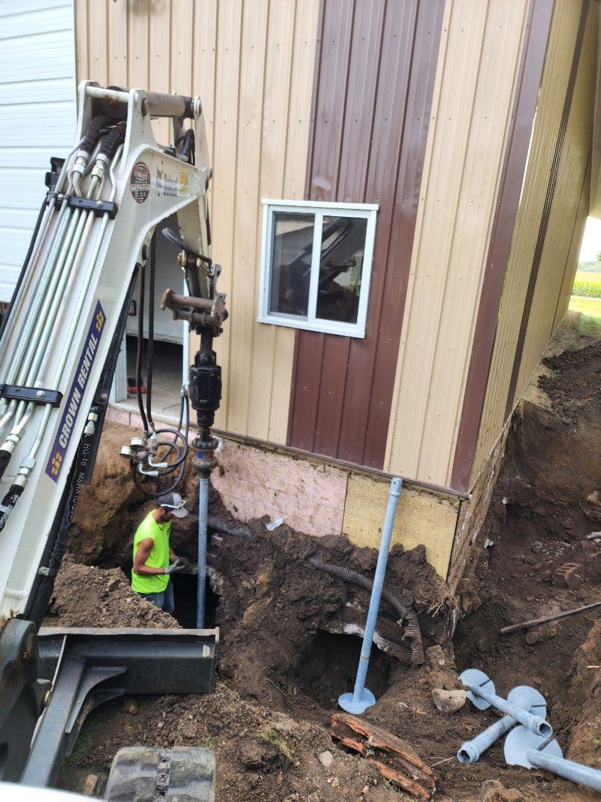 Gallery photos for Helical Pier Installation for Foundation Stability: Image #1