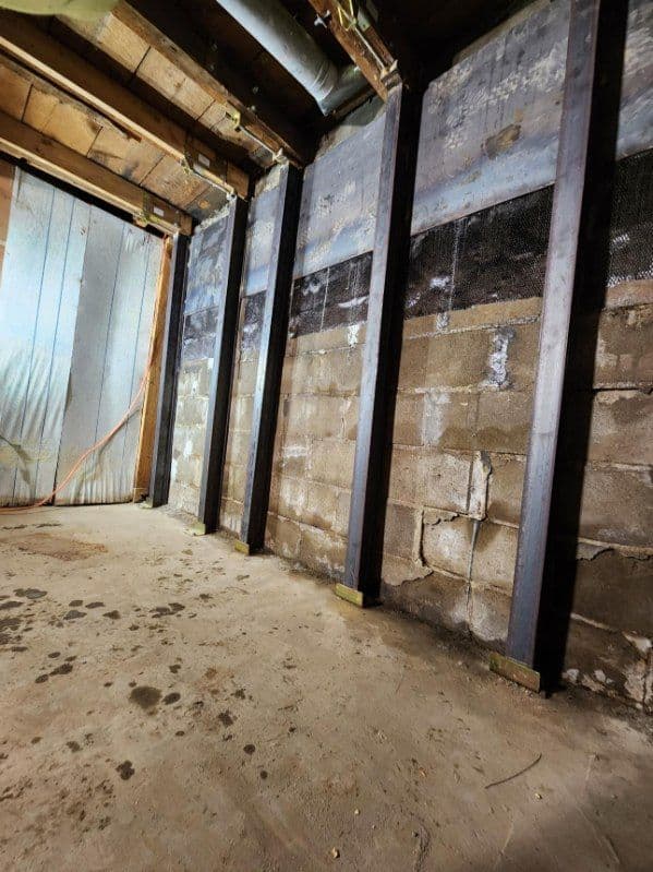 Gallery photos for Steel Beams Installed for Bowing Wall Repair: Image #1