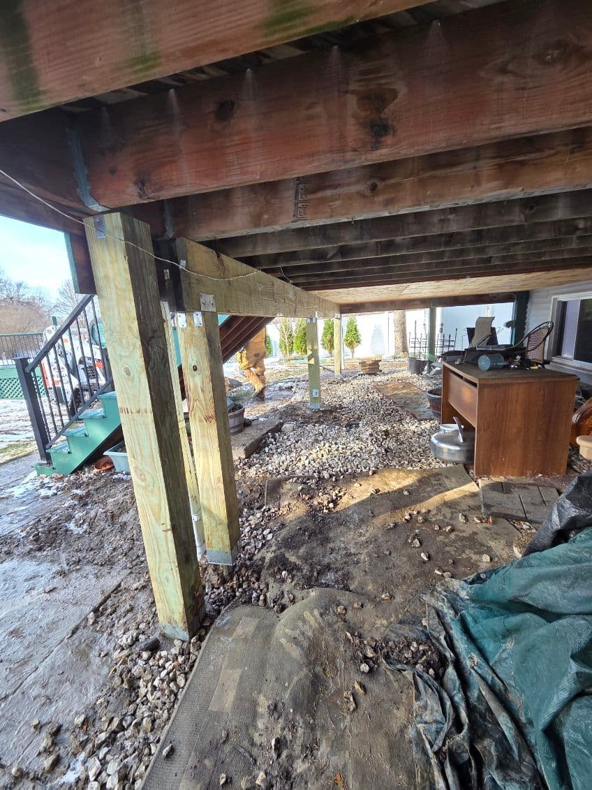 Gallery photos for Porch Leveling with Helical Piers for Long-Lasting Stability: Image #1