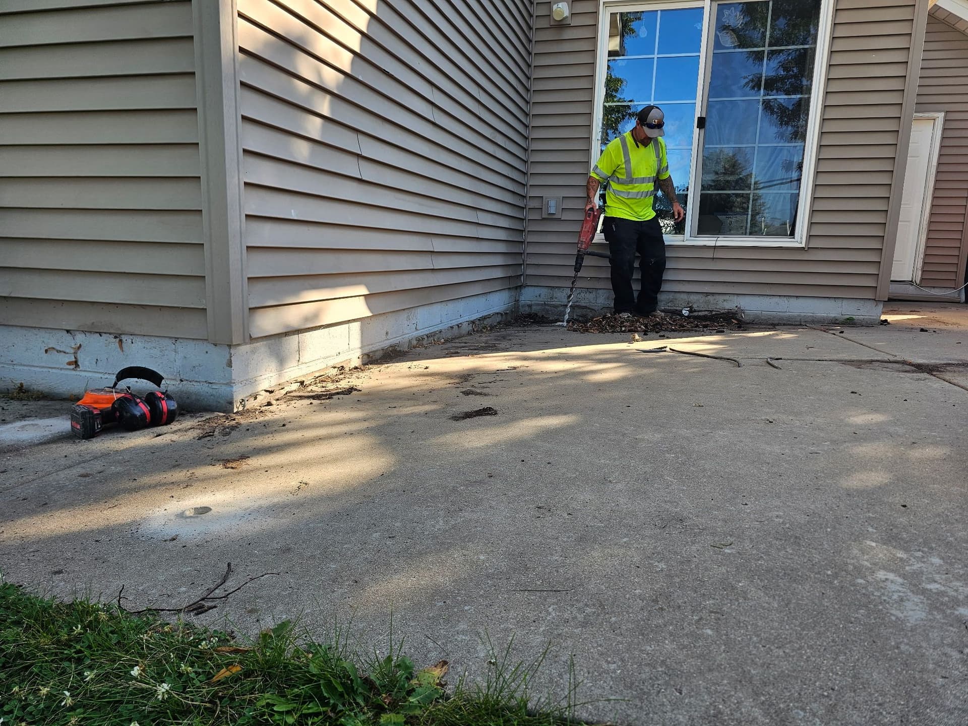 Back Patio Mudjacking in Elko New Market Fixes Drainage Problem image