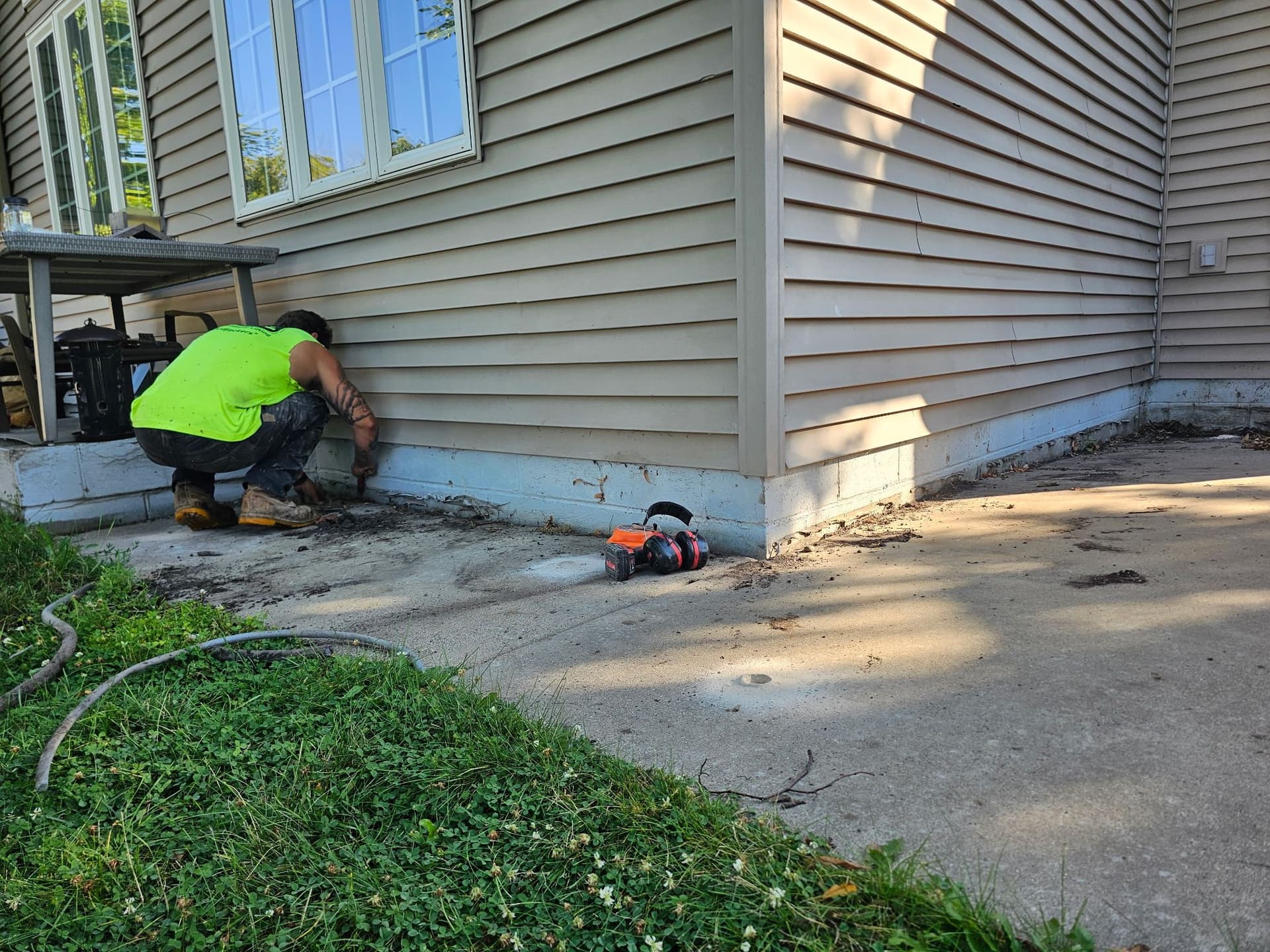 Gallery photos for Back Patio Mudjacking in Elko New Market Fixes Drainage Problem: Image #4